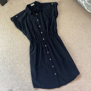 Maison Jules button down navy dress